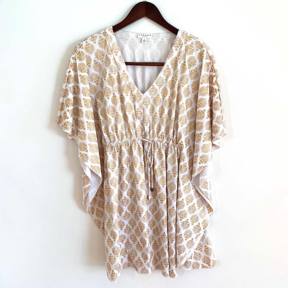White & Gold Swim Coverup